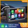 Universal 7-Inch Wireless Apple Carplay Android Car Touch Screen TV Video Player Bluetooth USB Mirror Link with 12-Light Camera