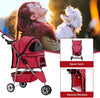 Dog Stroller Pet Stroller Cat Stroller for Medium Small Dogs Foldable Travel 3 Wheels Waterproof Puppy Stroller,Red