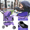 Pet Stroller Cat Dog Cage 3 Wheels Stroller Travel Folding Carrier