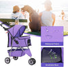 Pet Stroller Cat Dog Cage 3 Wheels Stroller Travel Folding Carrier