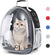 Pet Backpack Carrier with Harness Backpack with Bubble Clear Front for Cats, Small Dogs, Bunnies Etc with Harness Included, Pet Carrier for Traveling, Walking, Hiking and Outdoor Activities