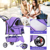 Pet Stroller Cat Dog Cage 3 Wheels Stroller Travel Folding Carrier