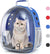 Pet Backpack Carrier with Harness Backpack with Bubble Clear Front for Cats, Small Dogs, Bunnies Etc with Harness Included, Pet Carrier for Traveling, Walking, Hiking and Outdoor Activities