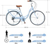 Womens Beach Cruiser Bike 26 Inch Bicycles for Women Adjustable Seat, 7 Speed Commute Bike for Women Adults, Womens Bicycle