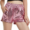 Women&#39;S Metallic Shorts Summer Sparkly Hot Outfit Shiny Short Pants