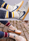 Fun Novelty Socks for Women Striped Retro Crew Socks Sporty Calf Socks Casual Cotton Socks Women