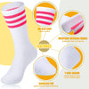 Sweatband Striped Socks Set Sports Cotton Headband Wristband 80S 90S Workout Athletic Accessory for Halloween Cosplay