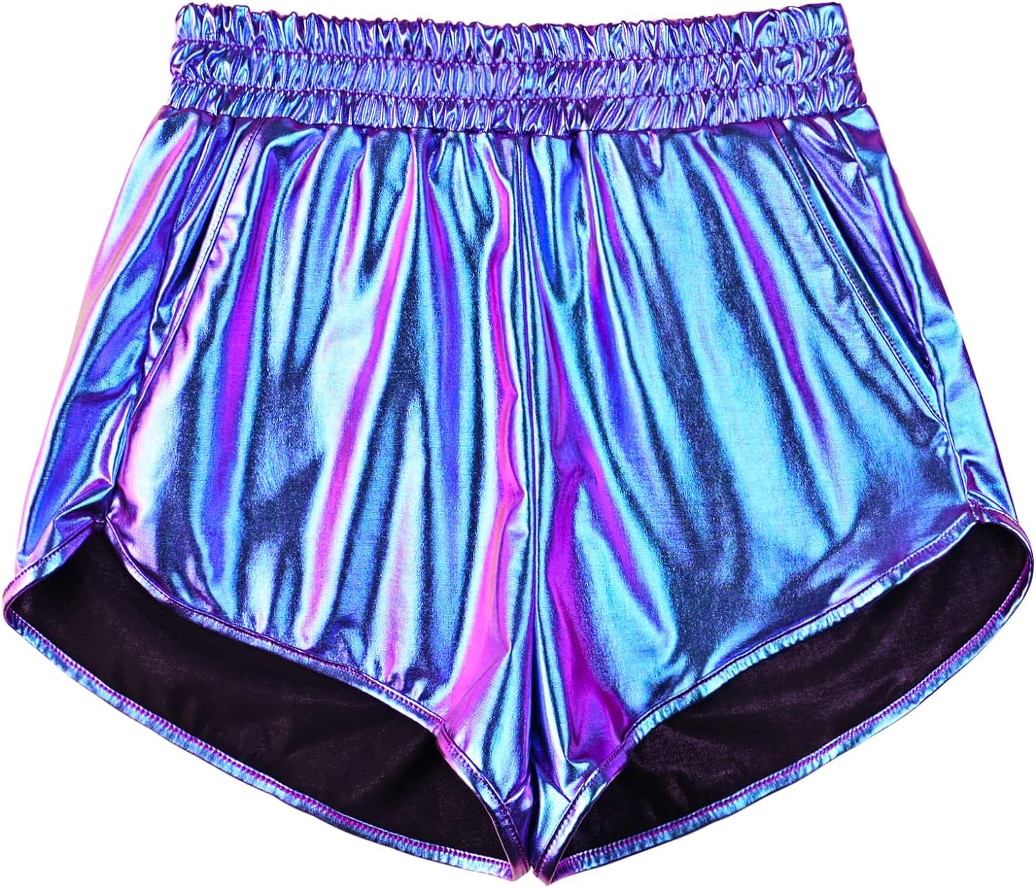 Women'S Metallic Shiny Shorts Sparkly Hot Yoga Outfit