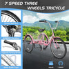 Adult Tricycles 7 Speed, Adult Trikes 20/24/26 Inch 3 Wheel Bikes, Three-Wheeled Bicycles Cruise Trike with Shopping Basket for Seniors, Women, Men.