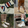 Fun Novelty Socks for Women Striped Retro Crew Socks Sporty Calf Socks Casual Cotton Socks Women