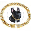 Dog Collar Sparkling Rhinestone Chain Collar for Small Medium Dogs Metal Cat Necklace with Gold Link Pet Jewelry Accessories