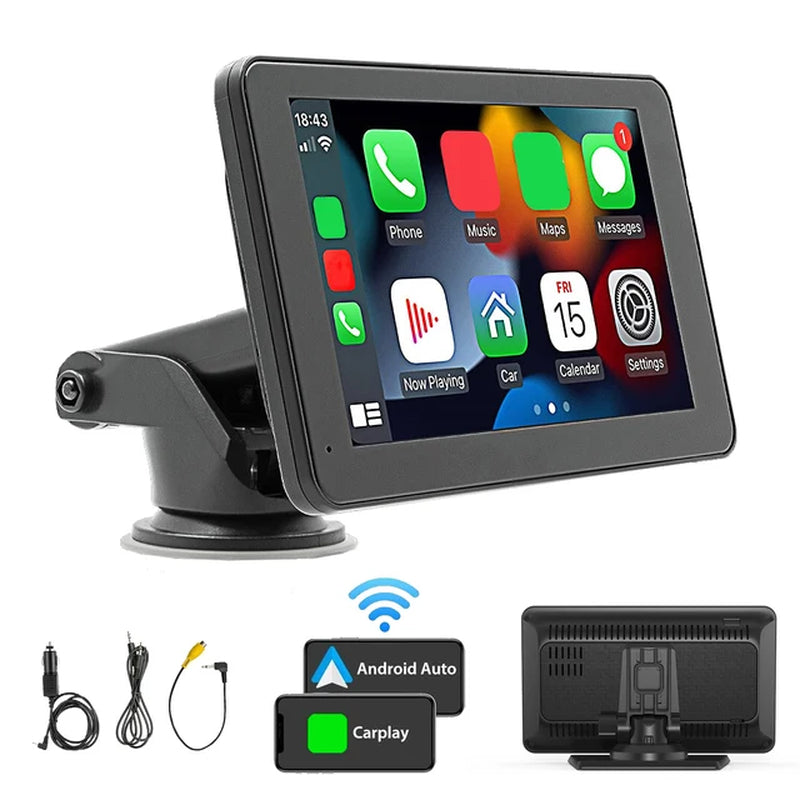 Universal 7-Inch Wireless Apple Carplay Android Car Touch Screen TV Video Player Bluetooth USB Mirror Link with 12-Light Camera